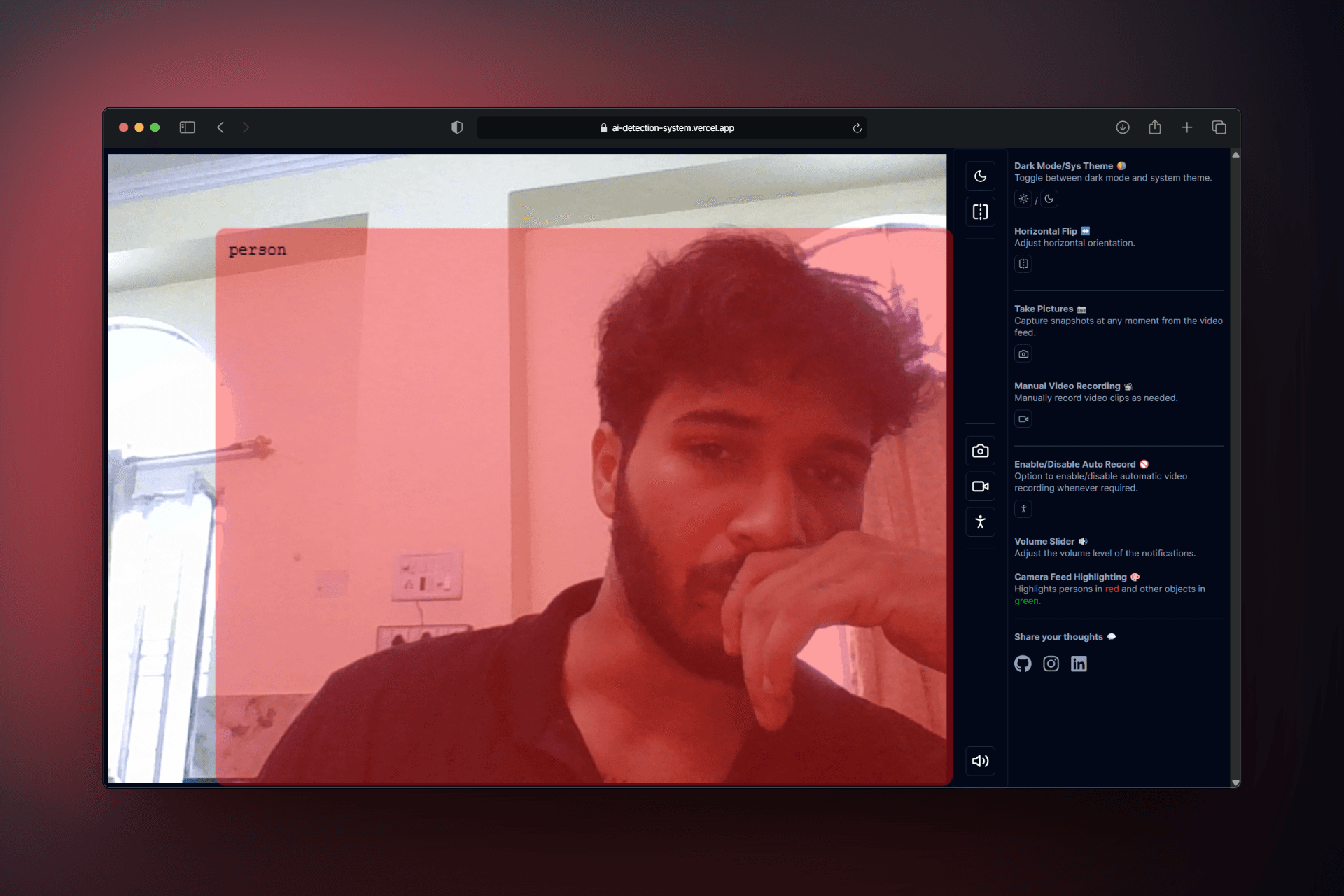 AI Detection Tower — screenshot of the AI/ML project built by Micheal Khan