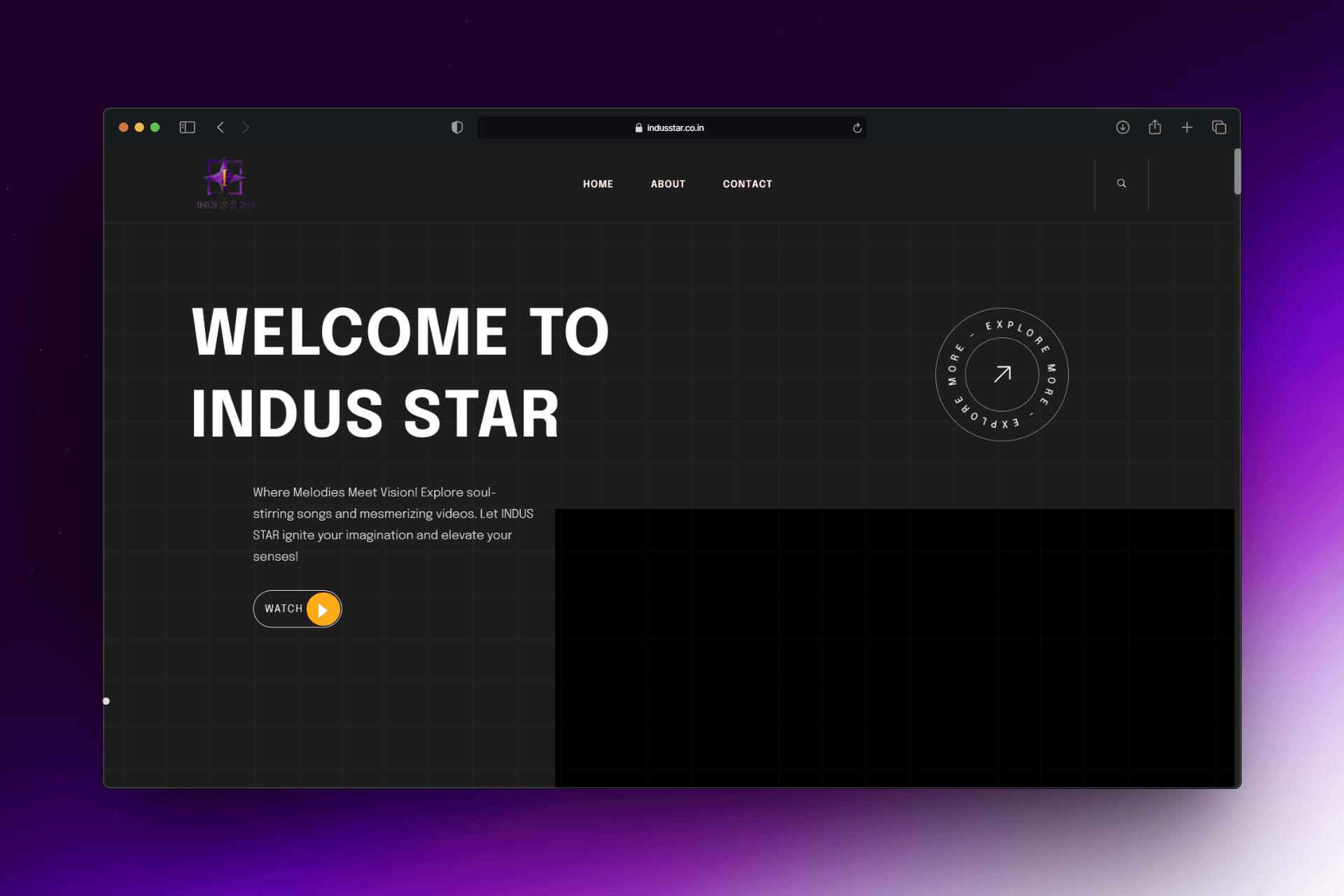 Indus Star — screenshot of the Music project built by Micheal Khan