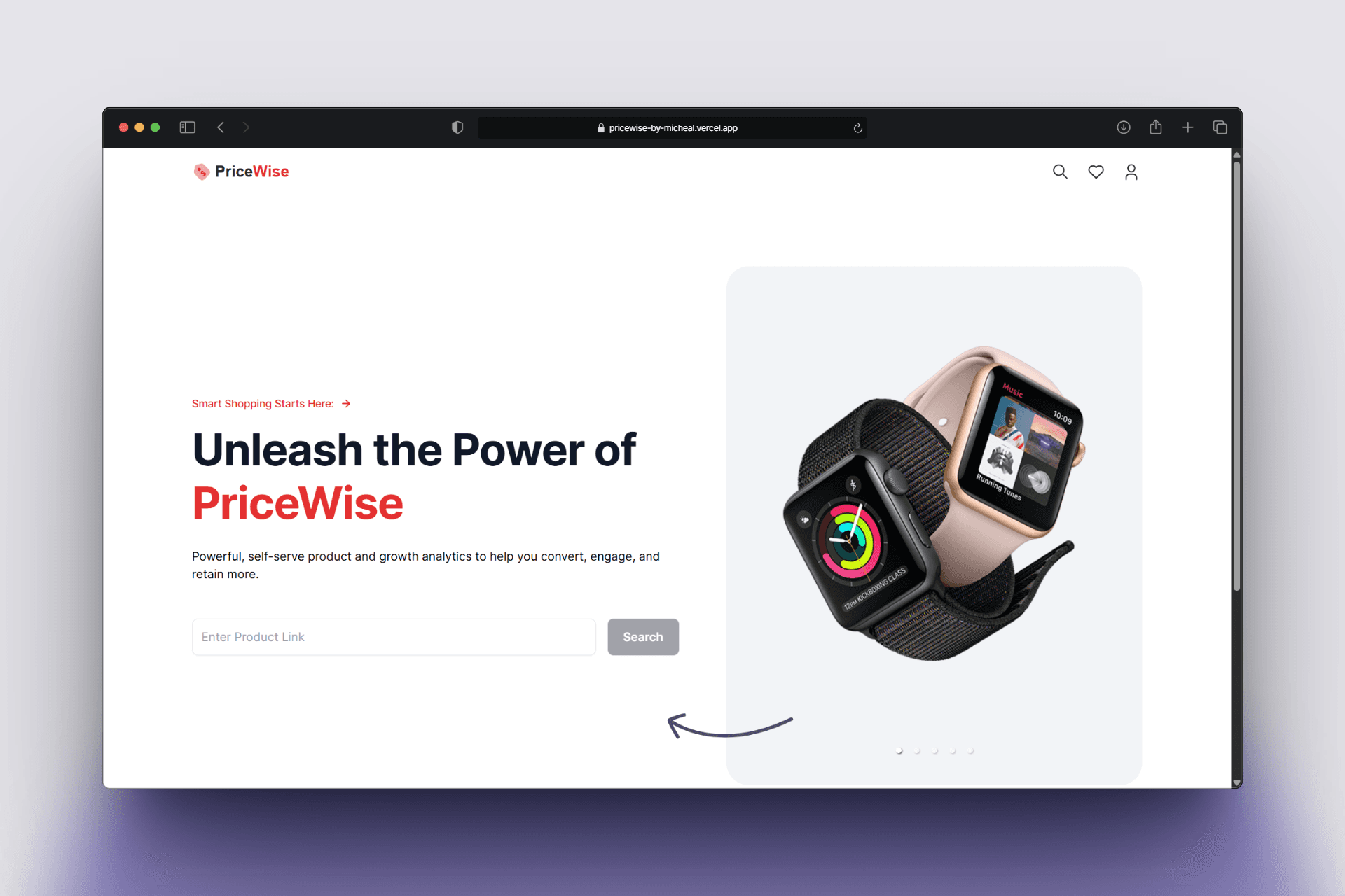 Pricewise — screenshot of the Web Scraping project built by Micheal Khan