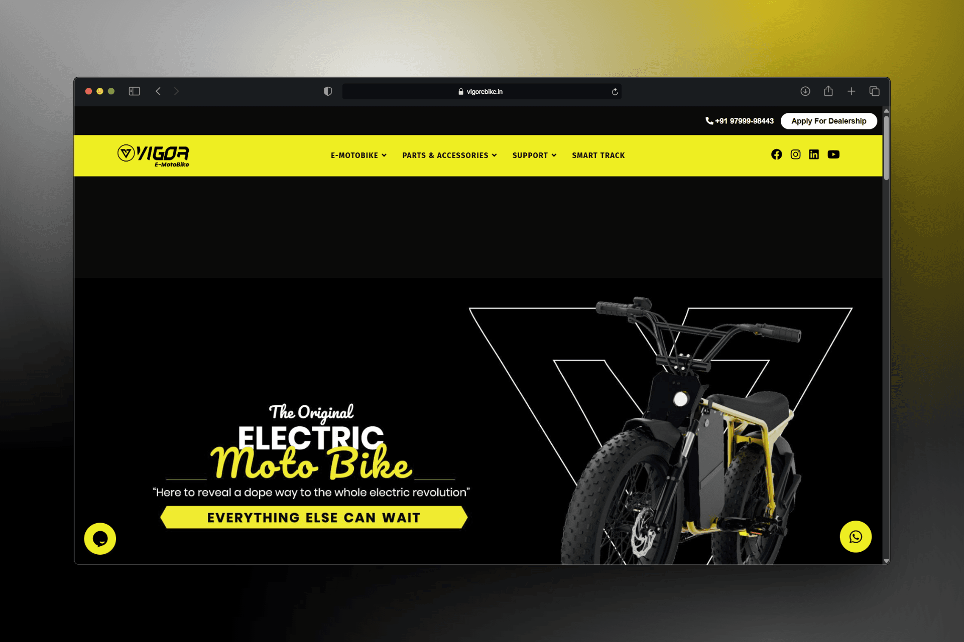 VIGOR E-bikes — screenshot of the Product Showcase project built by Micheal Khan